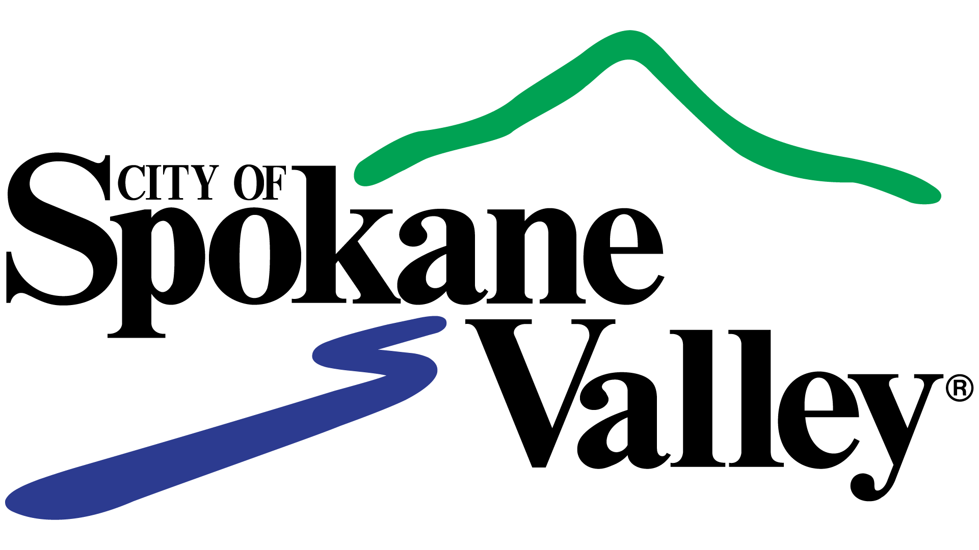 City of Spokane Valley mountain and river logo without shadow