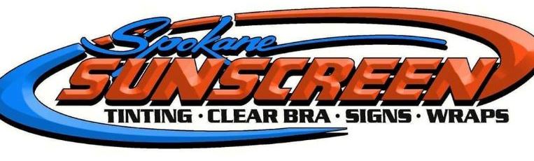 Spokane Sunscreen Logo with subtitle that reads Tinting, Clear Bra, Signs, Wraps
